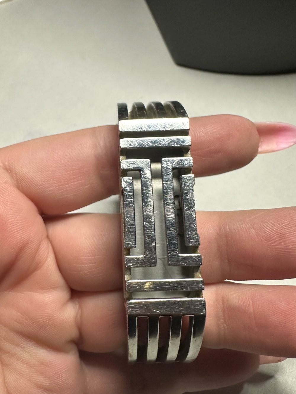Tory Burch Silver Geometric Cuff Bracelet